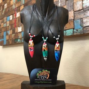 Set of 3 shark tooth adjustable necklace mix